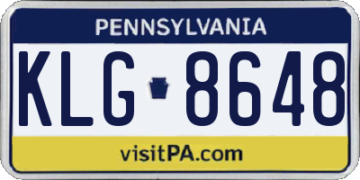 PA license plate KLG8648