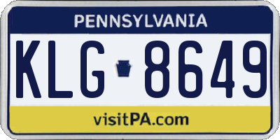 PA license plate KLG8649