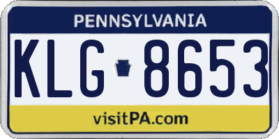 PA license plate KLG8653