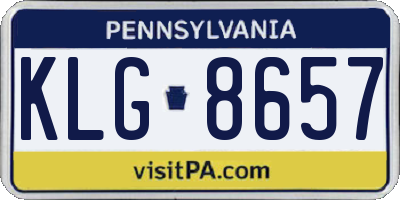 PA license plate KLG8657