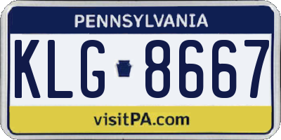 PA license plate KLG8667