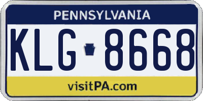 PA license plate KLG8668