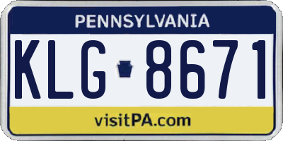 PA license plate KLG8671