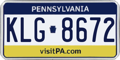 PA license plate KLG8672