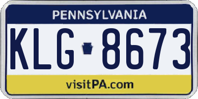 PA license plate KLG8673