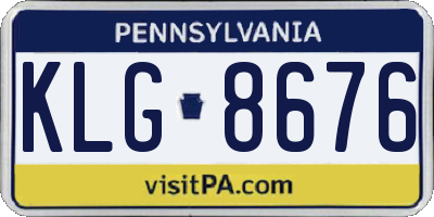 PA license plate KLG8676
