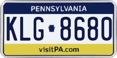 PA license plate KLG8680