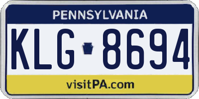 PA license plate KLG8694
