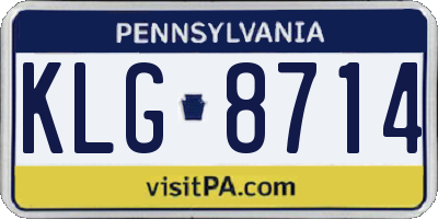 PA license plate KLG8714