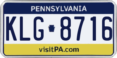 PA license plate KLG8716