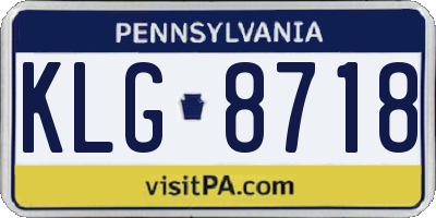 PA license plate KLG8718