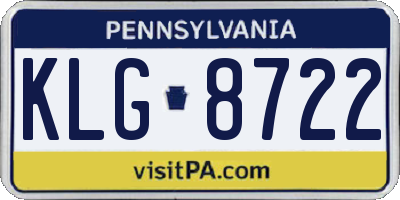 PA license plate KLG8722