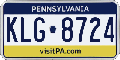 PA license plate KLG8724