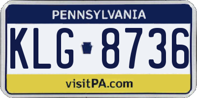 PA license plate KLG8736