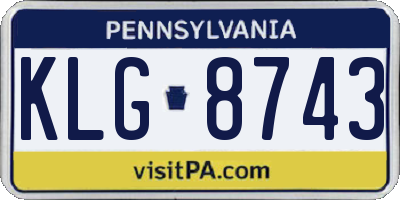 PA license plate KLG8743