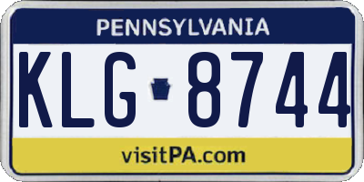 PA license plate KLG8744