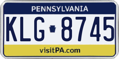 PA license plate KLG8745