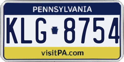 PA license plate KLG8754