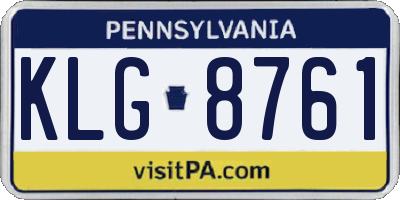 PA license plate KLG8761