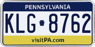 PA license plate KLG8762