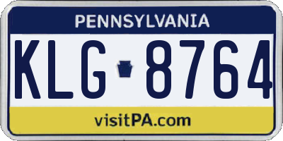 PA license plate KLG8764