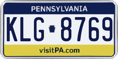 PA license plate KLG8769
