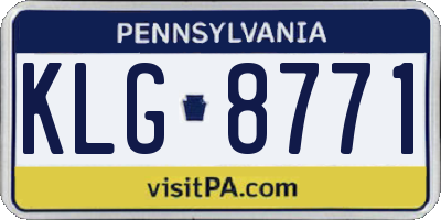 PA license plate KLG8771