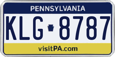 PA license plate KLG8787