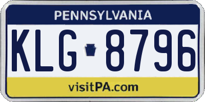 PA license plate KLG8796