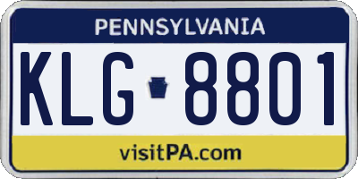 PA license plate KLG8801
