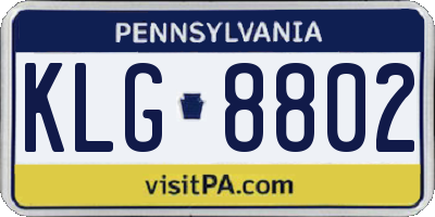 PA license plate KLG8802