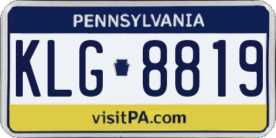 PA license plate KLG8819
