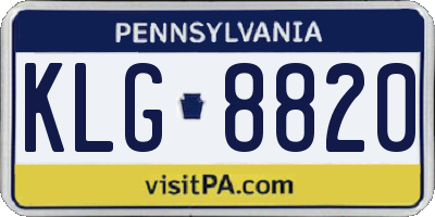 PA license plate KLG8820
