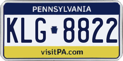 PA license plate KLG8822