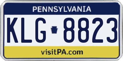 PA license plate KLG8823