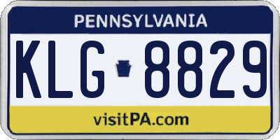 PA license plate KLG8829
