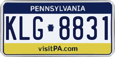 PA license plate KLG8831