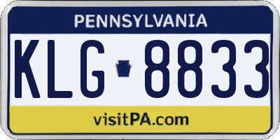 PA license plate KLG8833