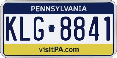 PA license plate KLG8841