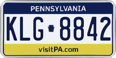 PA license plate KLG8842