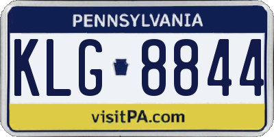 PA license plate KLG8844