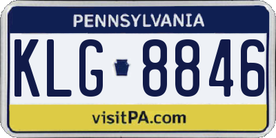 PA license plate KLG8846