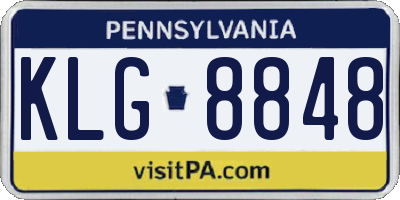 PA license plate KLG8848