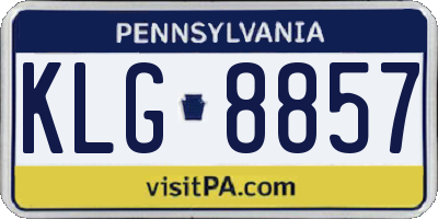 PA license plate KLG8857