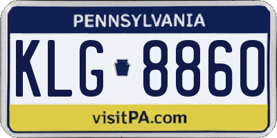PA license plate KLG8860