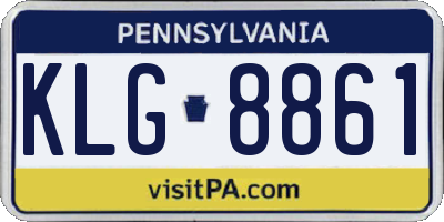 PA license plate KLG8861