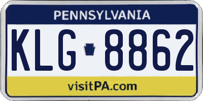 PA license plate KLG8862