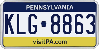 PA license plate KLG8863