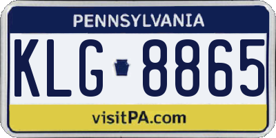 PA license plate KLG8865