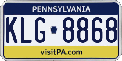 PA license plate KLG8868